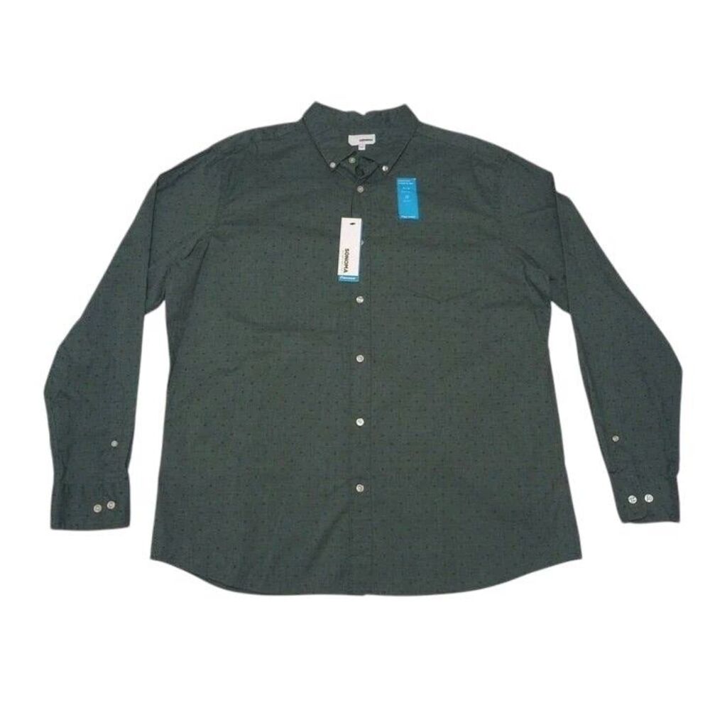 Sonoma Men's XL Shirt NEW‎ WITH TAGS Green Button Up Flexwear Good For Life